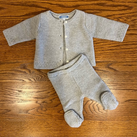 Jacadi Other - grey knit newborn set